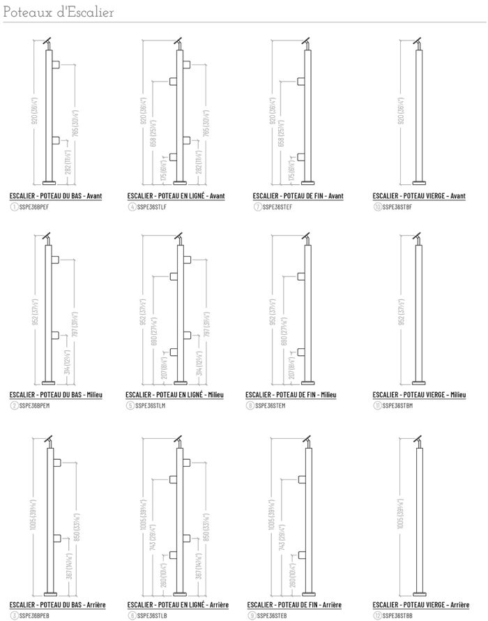 Poteau pour verre trempé 10 mm (intérieur) – Image 3